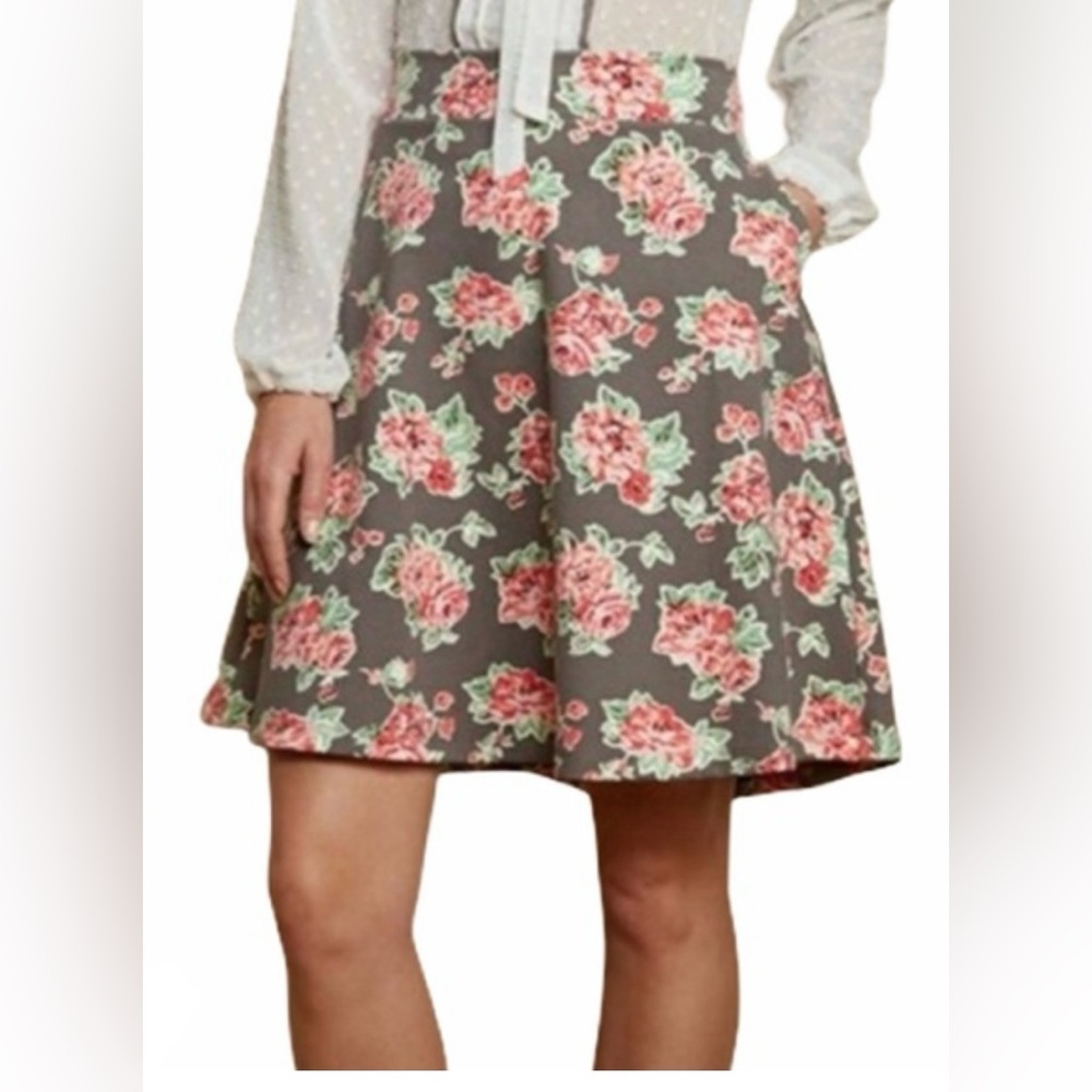 Matilda Jane Floral Cheryl Skater Flare Skirt With Pockets Size Large - Picture 1 of 8